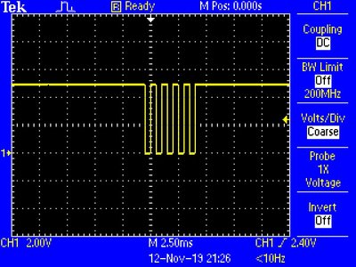 F0040TEK.jpg (100.34 KiB) 72983 mal betrachtet 1kHz, 50%, inv, 5 Pulse